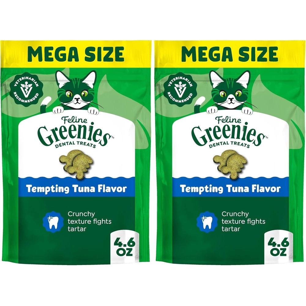 image:imageGreenies Feline Natural Dental Cat Treats Tempting Tuna Flavor 46 oz  1 veterinarianrecommended 36 less tartar in 28 days cleans to gumline crunchy texture natural ingredients46 Ounce Pack of 2