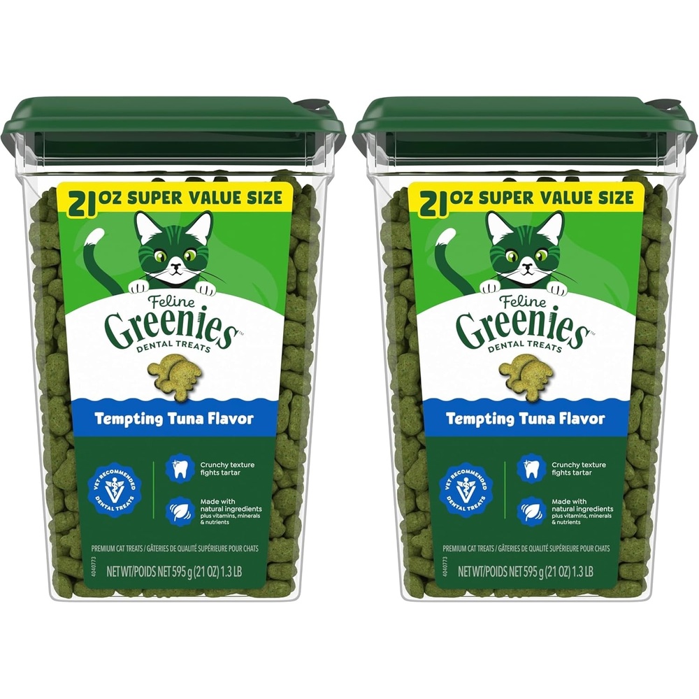image:imageGreenies Feline Natural Dental Cat Treats Tempting Tuna Flavor 46 oz  1 veterinarianrecommended 36 less tartar in 28 days cleans to gumline crunchy texture natural ingredients131 Pound Pack of 2