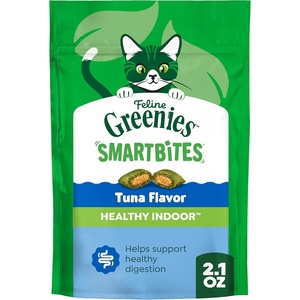 Greenies Feline Smartbites Healthy Indoor Cat Treats, Chicken, 16 oz | Veterinarian-recommended, Fiberblend Formula, supports digestion, under 2 cal per treat, natural ingredients, dual texture(Tuna)