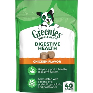 Greenies Supplements Digestive Health Soft Dog Chews, Chicken, 80 Count | Biotic Blend: pre-, pro- & postbiotic, millions of live probiotics, supports stool quality & immune health(Chicken)