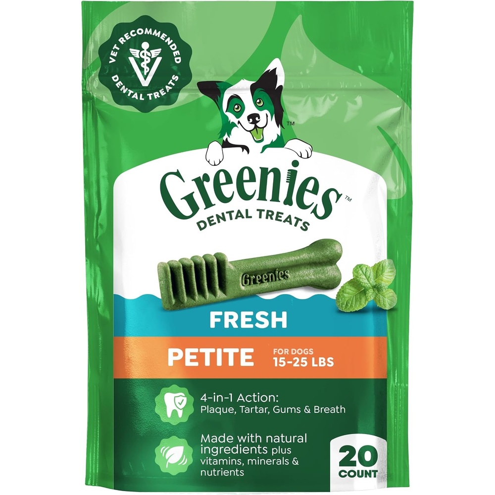 image:imageGreenies Petite Dental Dog Treats Flavor Variety Pack 60 Count  Vetrecommended Original Blueberry amp Sweet Potato flavors 47 less tartar amp 40 less plaque in 28 days for dogs 1525 lbsMint