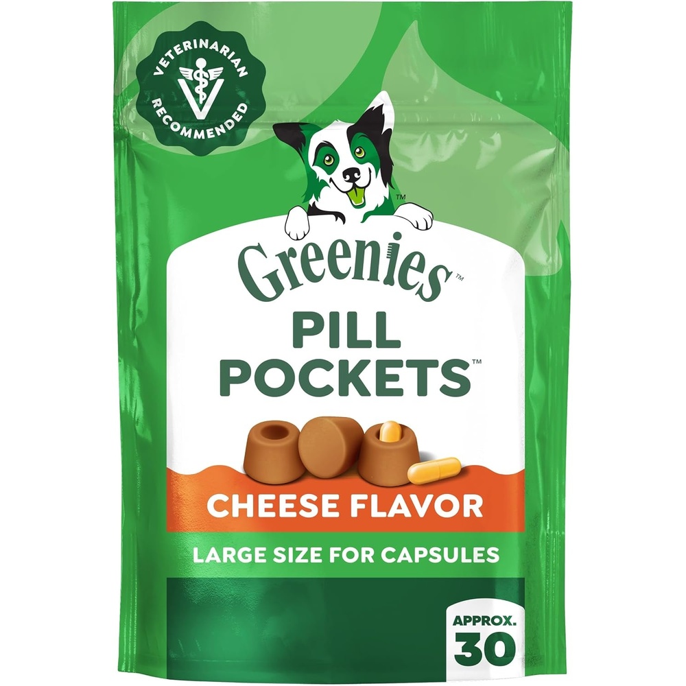image:imageGreenies Pill Pockets Large Size Dog Treats Chicken 158 oz  Vetrecommended Capsule size real chicken flavor low calorie stress and messfree natural ingredients no fillersCheese