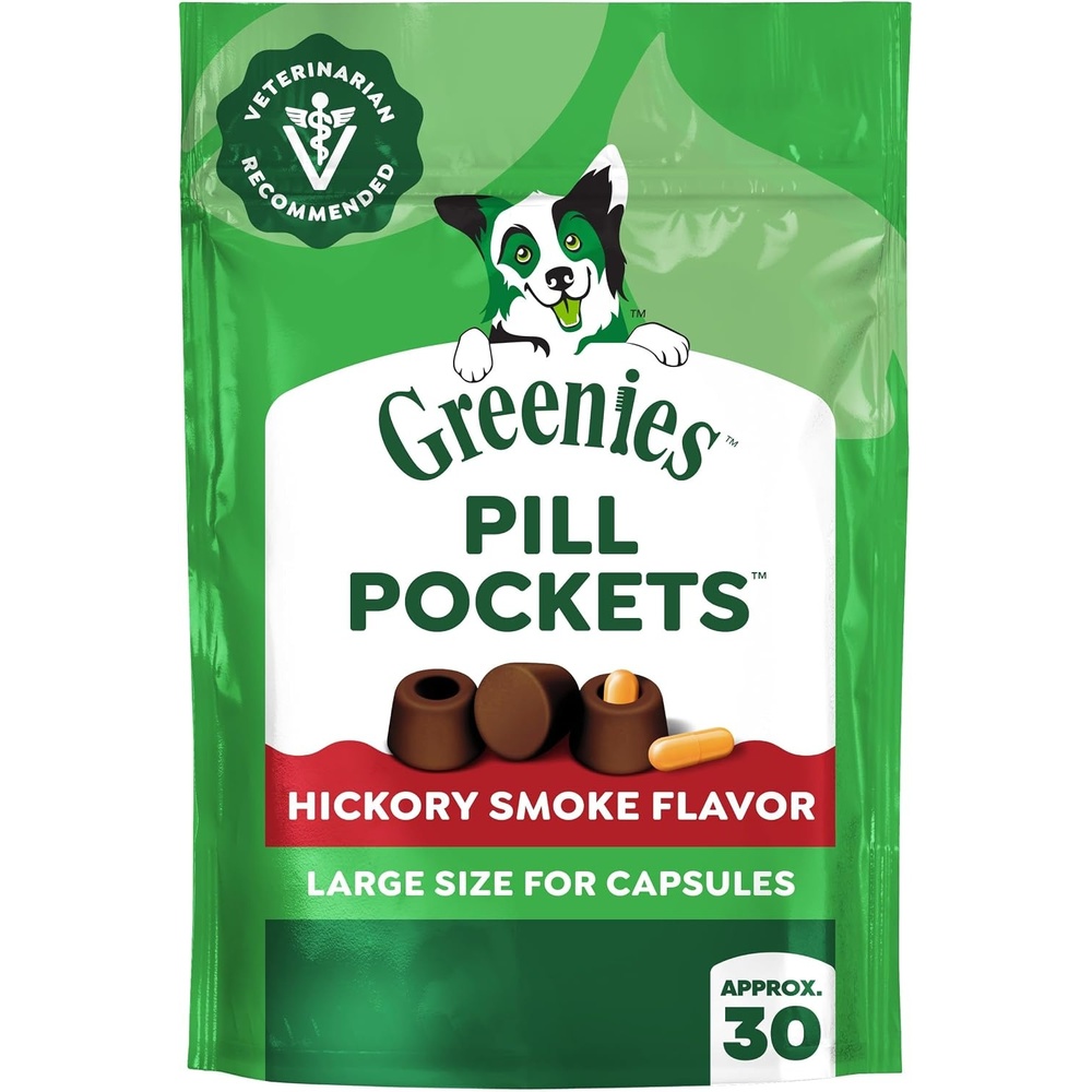 image:imageGreenies Pill Pockets Large Size Dog Treats Chicken 158 oz  Vetrecommended Capsule size real chicken flavor low calorie stress and messfree natural ingredients no fillersHickory