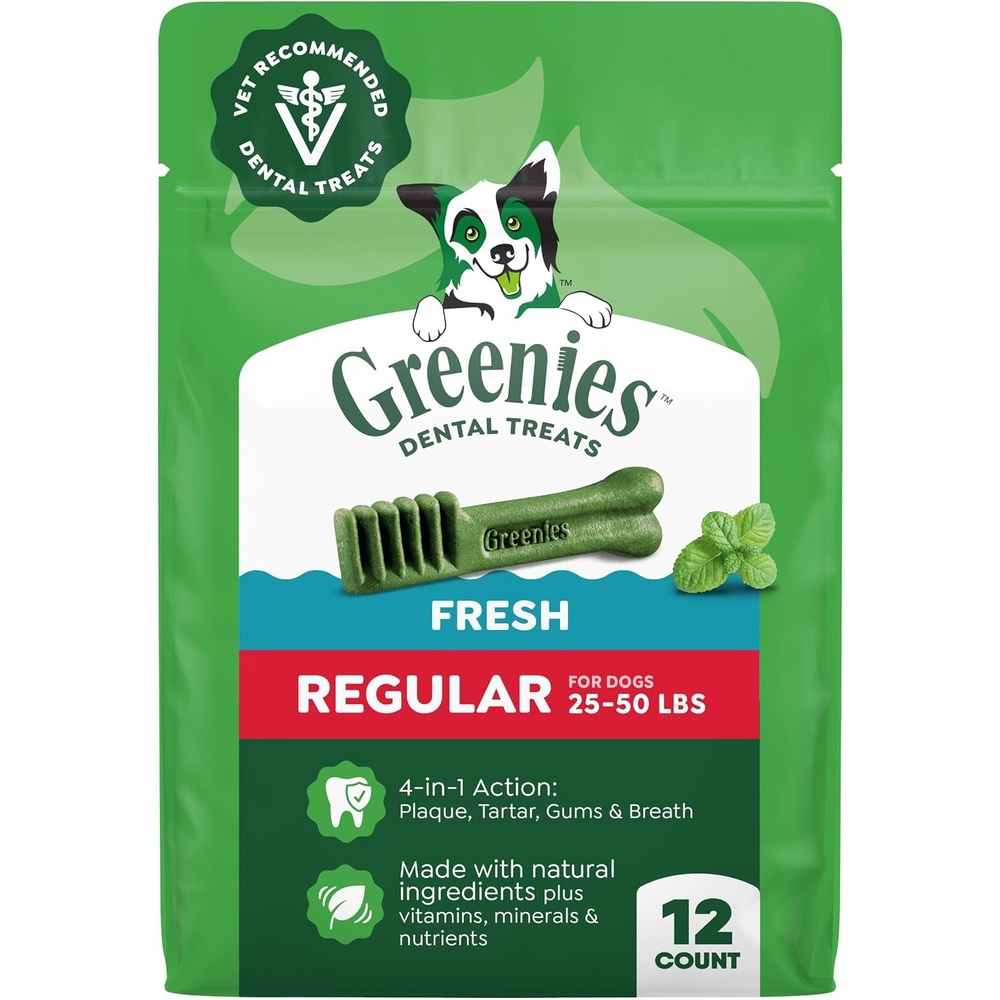 image:imageGreenies Regular Dental Dog Treats Flavor Variety Pack 36 Count  Veterinarianrecommended VOHC accepted Original Blueberry amp Sweet Potato flavors cleans to gumline for dogs 2550 lbsMint