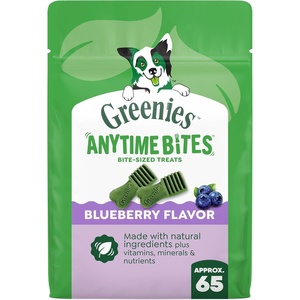 Greenies Anytime Bites Dog Treats, Blueberry Flavor, 24 oz | Only 13 calories per treat, easy to digest, natural ingredients plus vitamins & minerals, made in USA facilities(Blueberry)